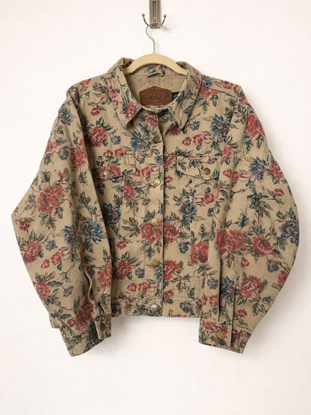 Woolrich Y2K Floral Print Denim Jacket Women’s Medium Cottagecore